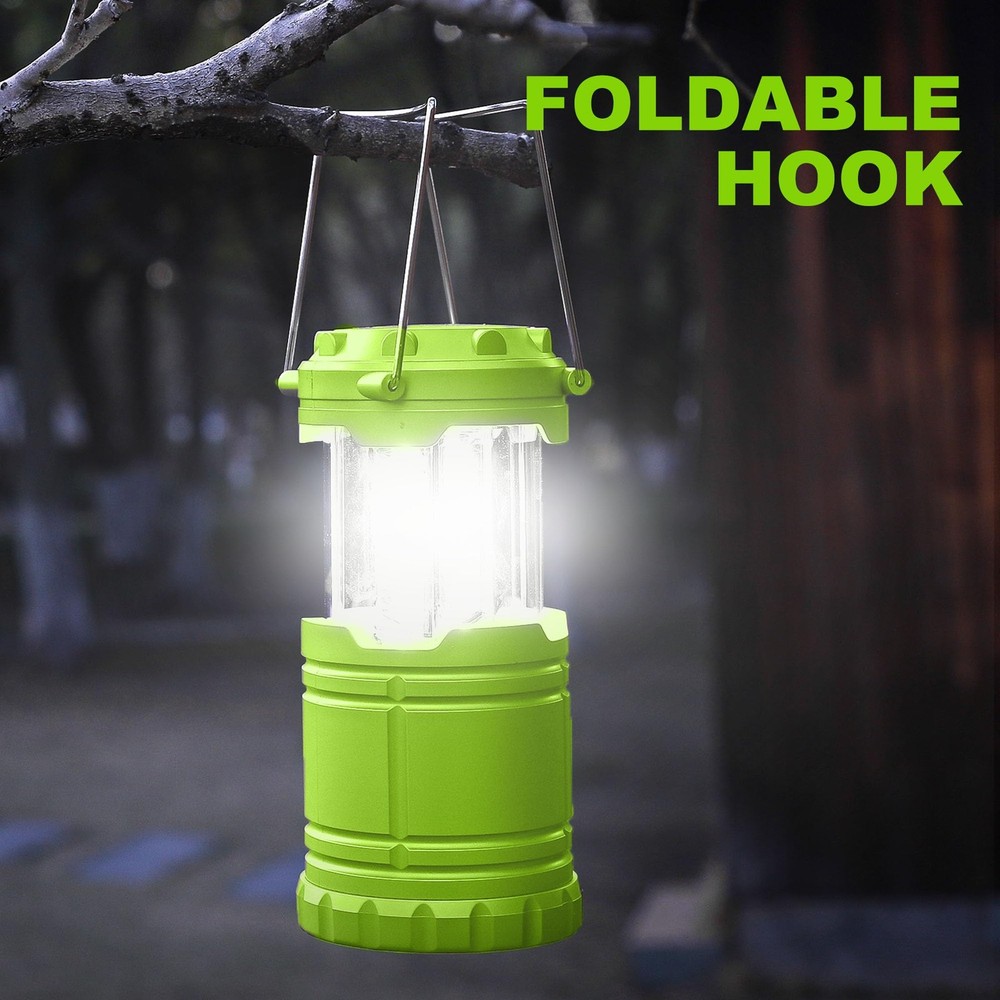 SEAMAGIC 2-Pack LED Green Camping Lanterns, Portable Lights,