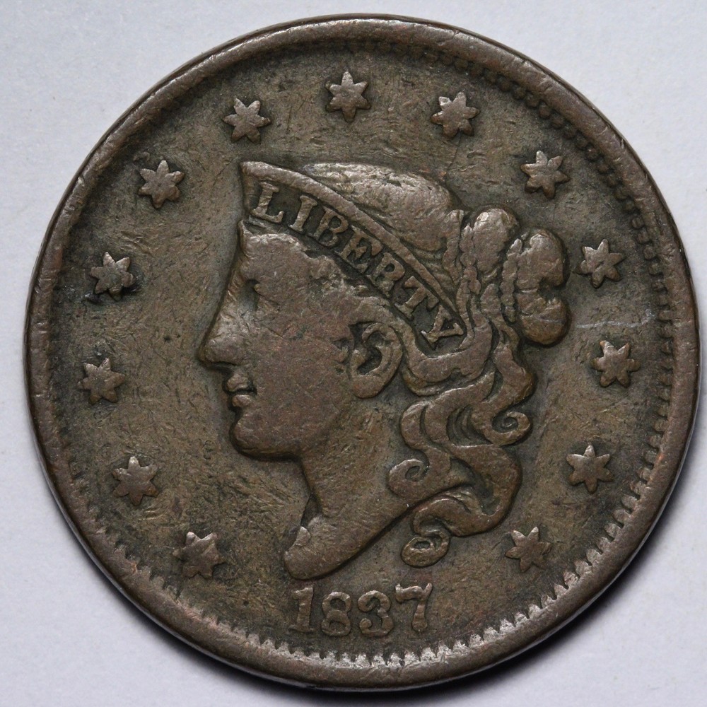 1837 Coronet Head Large Cent VF E122 RUTNM