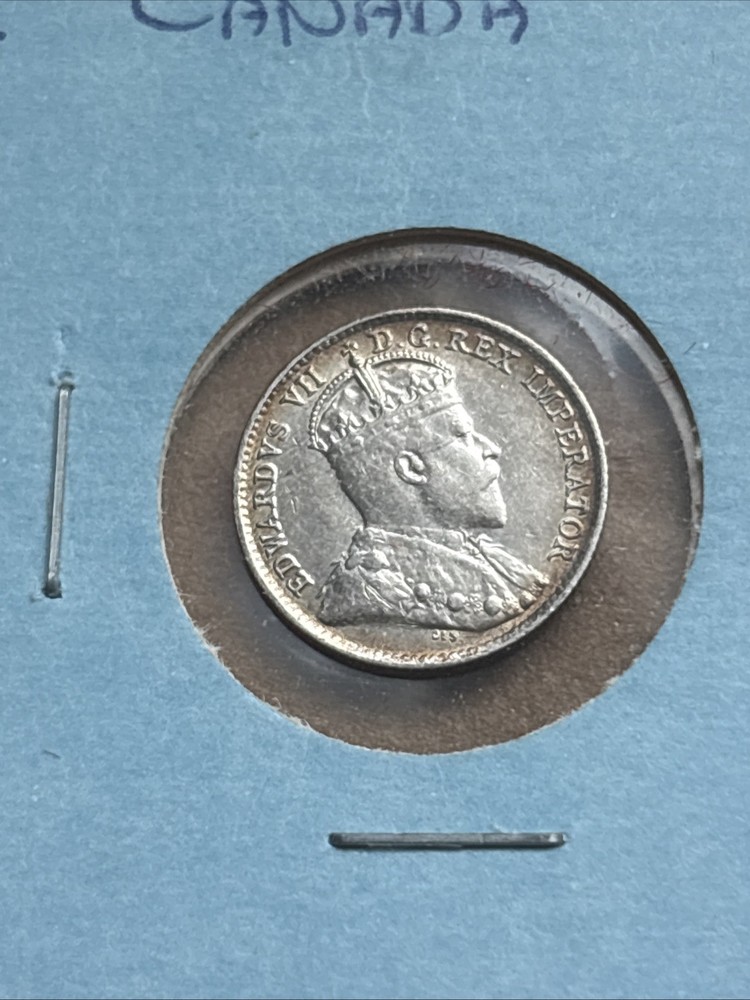 1910 CANADA Silver 5 Cents 🔥
