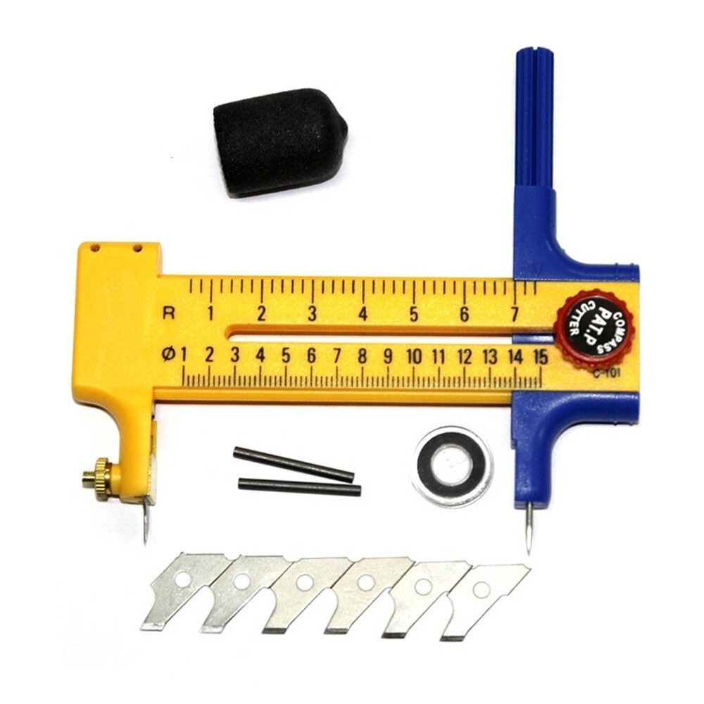 Dia 10mm-150mm Compass Circle Cutter Rubber Paper Cut Leather Tool Adjustable