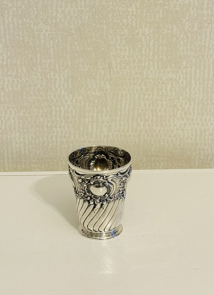Antique Decorative German .800 Grade Silver Beaker, Circa 1900