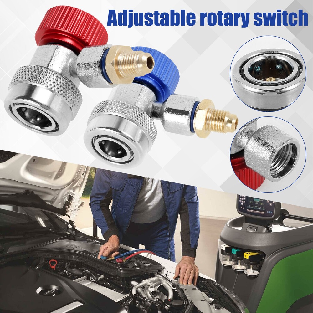 AC High Low Side Quick Connector Adapter Fitting Coupler Kit For Car AC 1/4" SAE