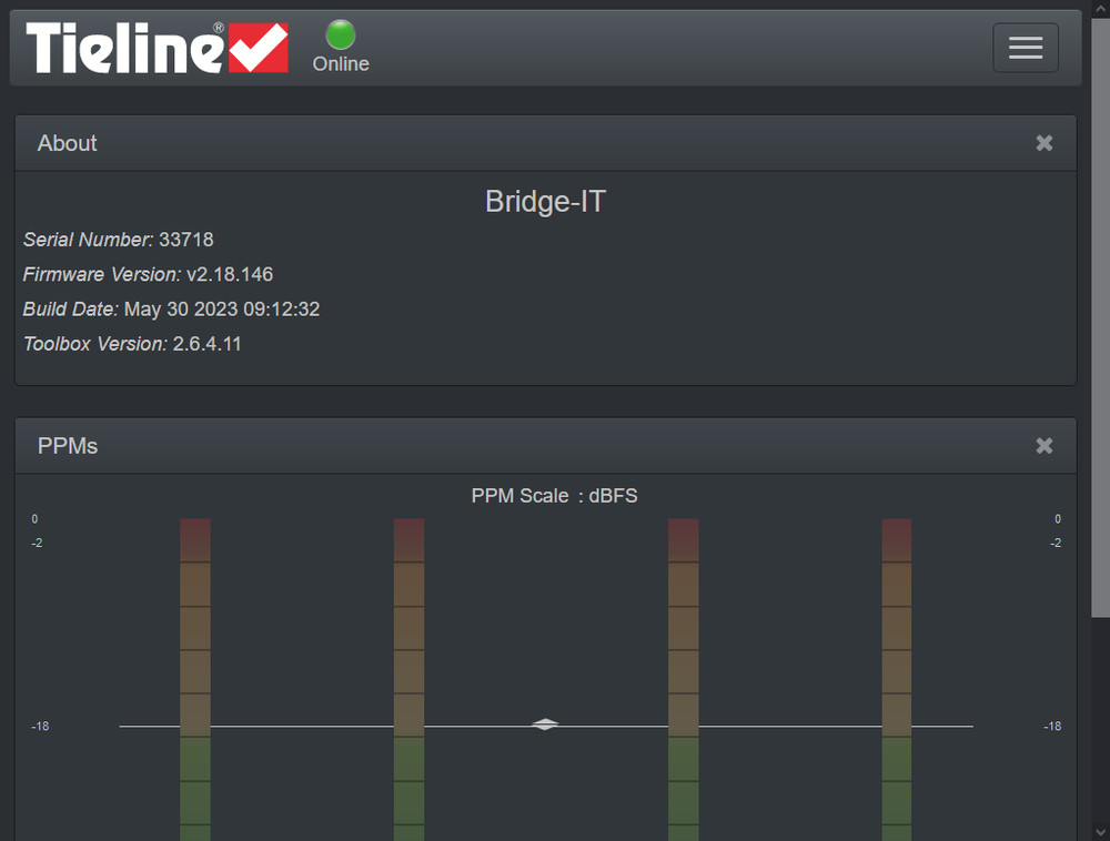 Tieline Bridge-IT TLB5100 Audio Over IP AAC Codec Internet AoIP SIP Endpoint