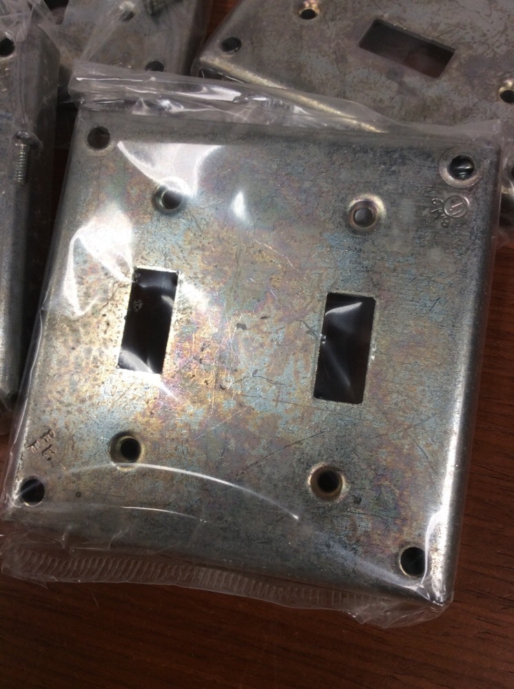 (6) 4” Square 1/2" Raised Double Switch Industrial Surface Covers