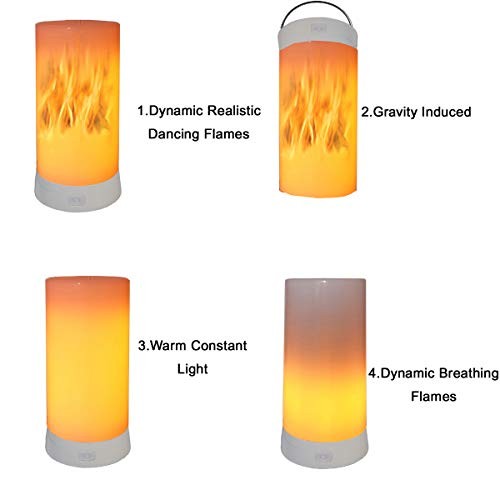 Led Flame Effect Lantern Light Usb Rechargeable Flameless Candle 4 Modes 1 Pack