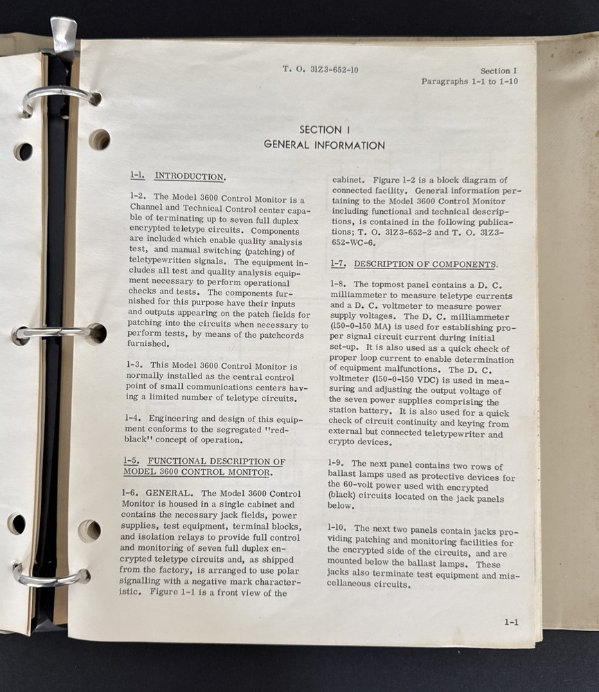 Radiation Inc Technical Manual Engineering Installation Tech Control Center 1961