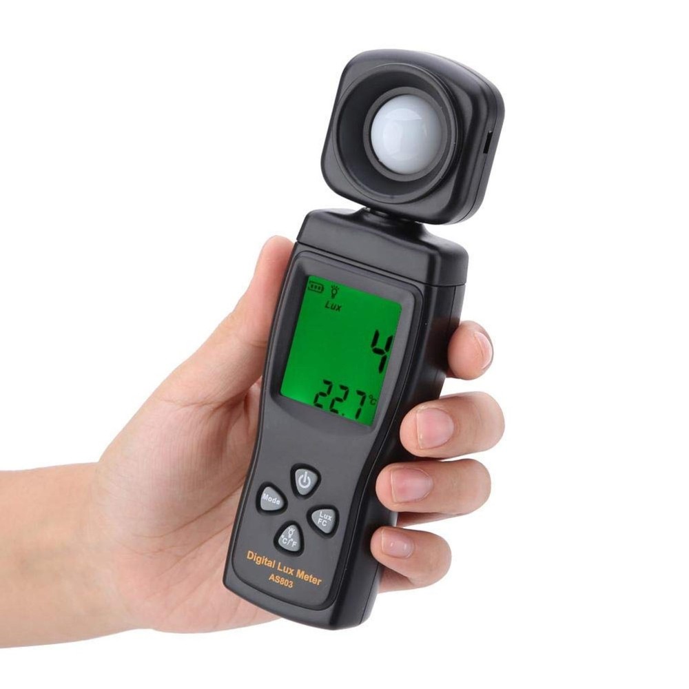 Portable 200K Lux Range Illuminance Meter W/ 180° Adjustable Sensor&Backlight