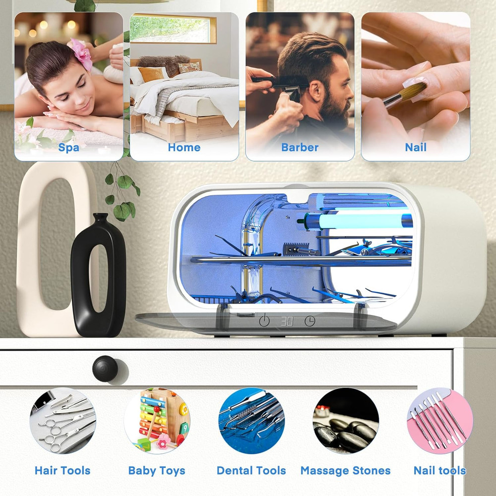 Sterilizer for Esthetician, 12L Double-Layer Large Sterilizer for Nail Tools, Mu