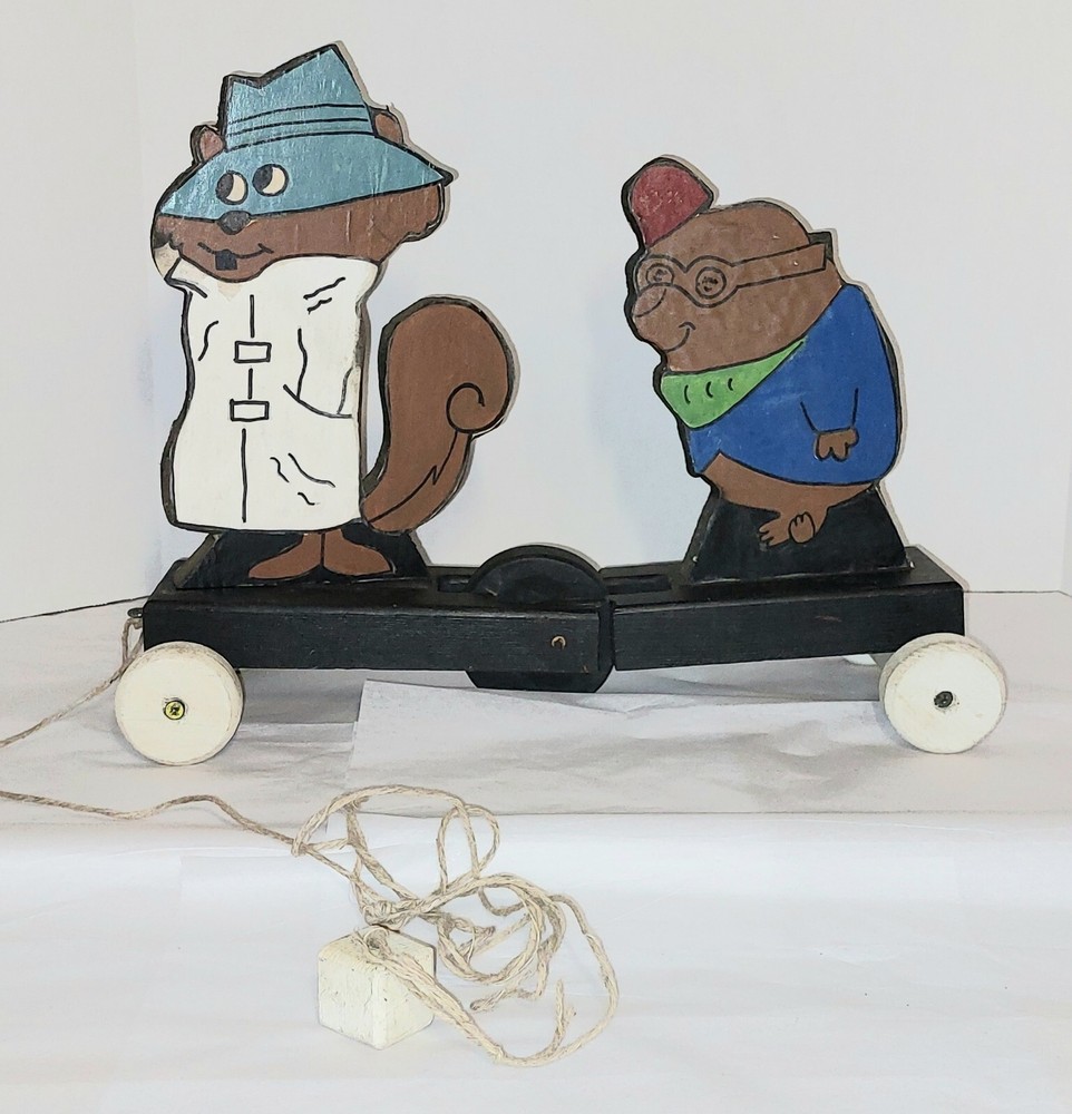 Secret Squirrel and Morocco Mole vintage pull toy foreign maker nice complete
