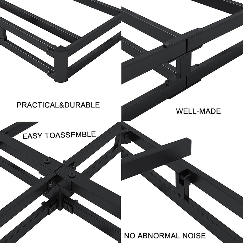 Twin Box Spring Metal Frame Noiseless Easy Assembly Load Capacity 3000 lbs New