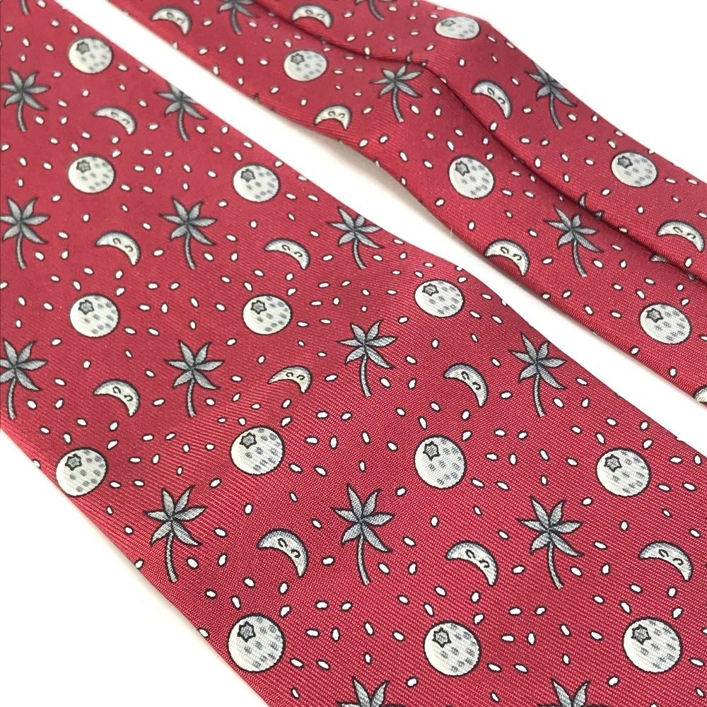 HERMES Tie All Over Pattern Silk