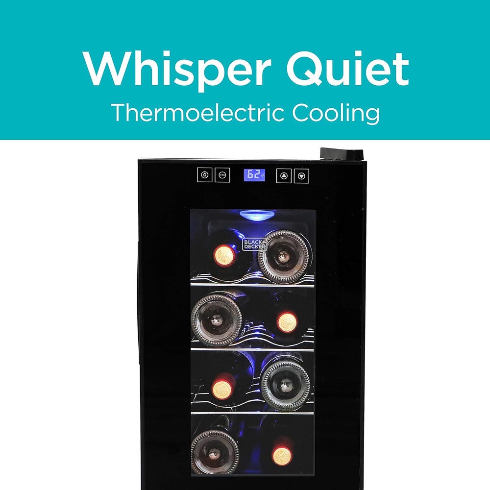 BLACK+DECKER 8-Bottle Wine Cellar with LED Display - Stylish & Compact