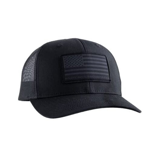Trucker Hat Snap Back Baseball Cap, One Size Fits Most Standard Patch Black