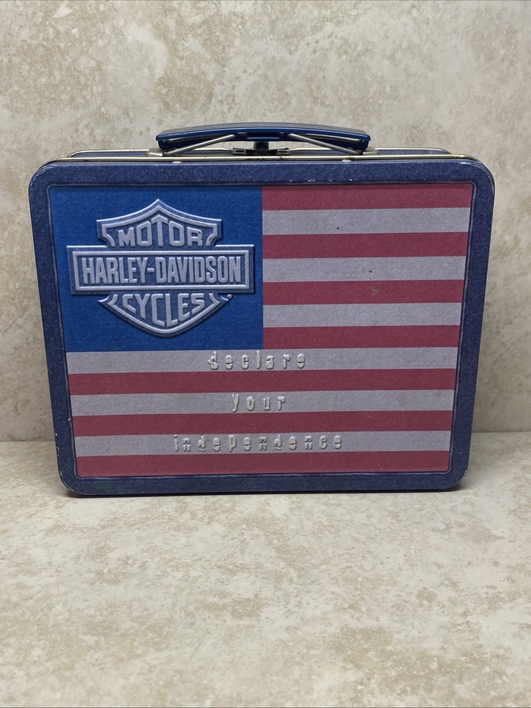 Harley-Davidson Tin Lunch/Storage Flag Embossed  "Declare Your Independence"