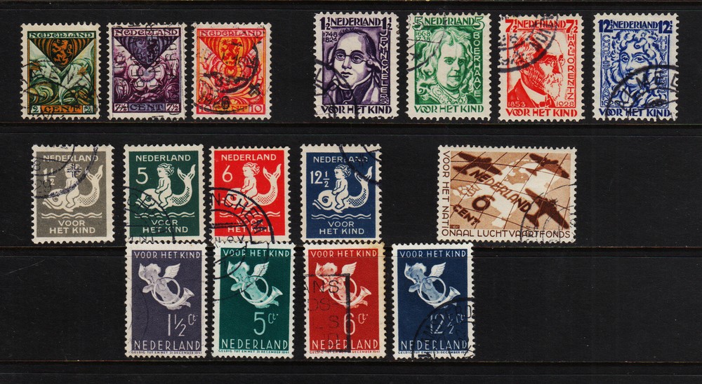 NETHERLANDS B9//B93 Used FIVE SETS of SEMI POSTALS CV $40.55