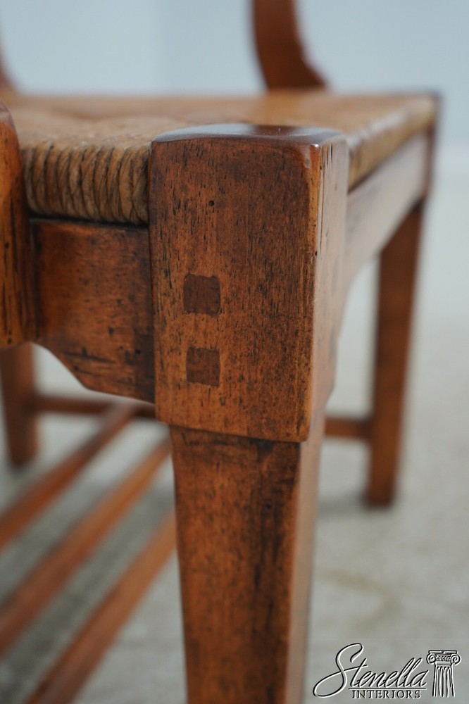 68471: Pair GUY CHADDOCK Distressed Ladderback Armchairs