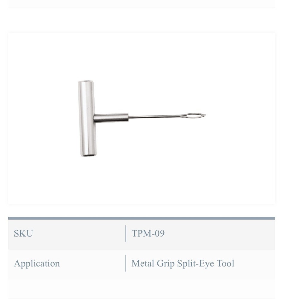 Solid T-Handle Tire Plug Insertion Repair Tool Set Split Eye /Probe+ Free Plugs