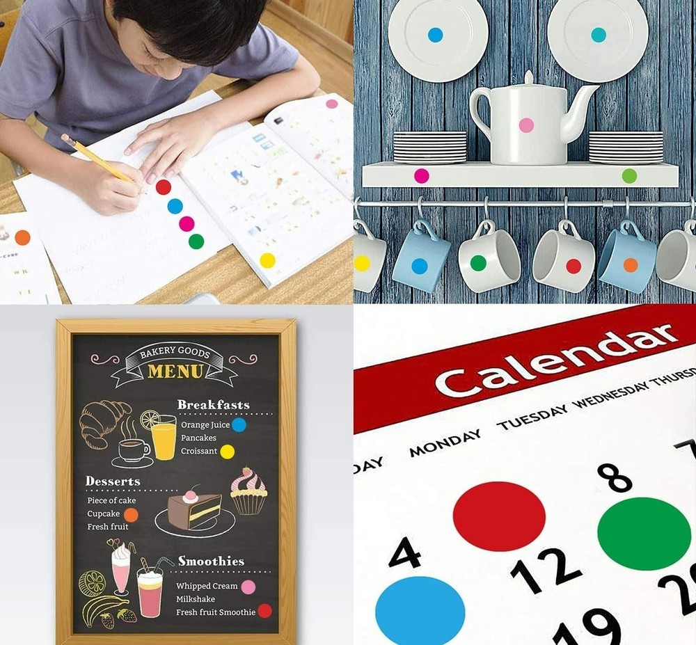 1050 PCS Color Coding Circle Dot Stickers - 10 Bright Colors for Easy Labeling