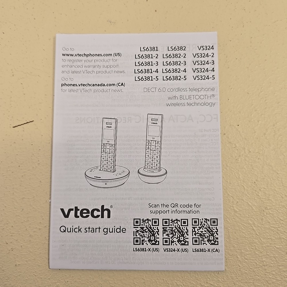 Vtech LS6381-2 Answering System w/ Bluetooth Speaker, 2 Handsets