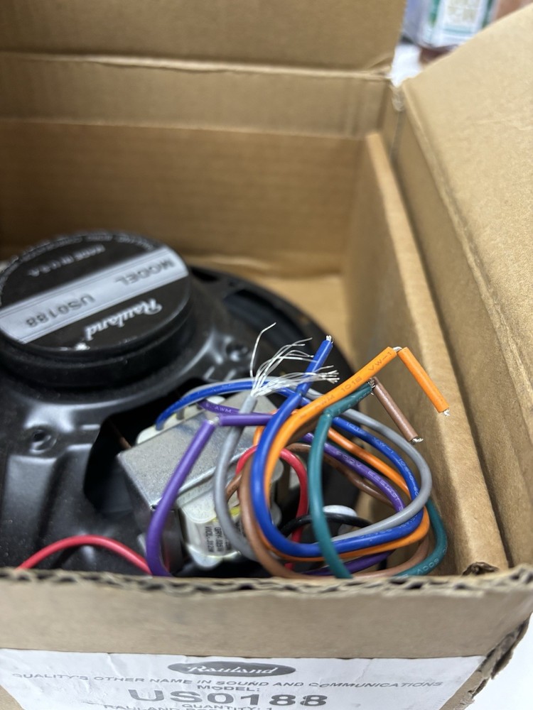 Rauland Borg 8" Dual Cone Intercom Speaker Assembly Model USO188 Black