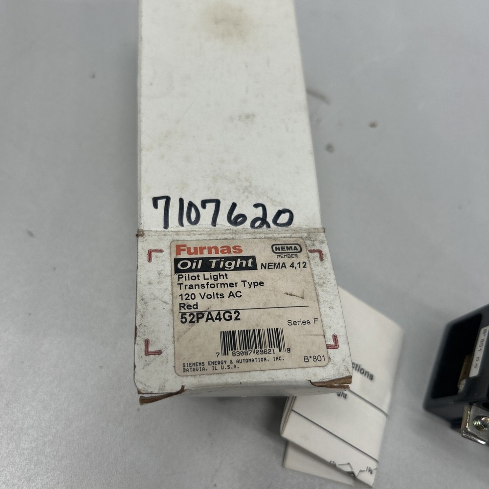 Furnas 52PA4G2 Red Illuminated Pilot Light Indicator Button Siemens