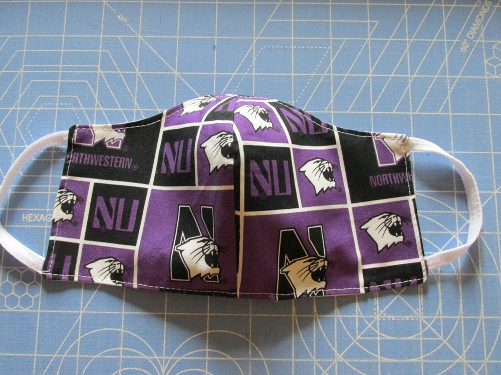 Northwestern University Contoured Washable Face Mask  Reusable  Double Layer 