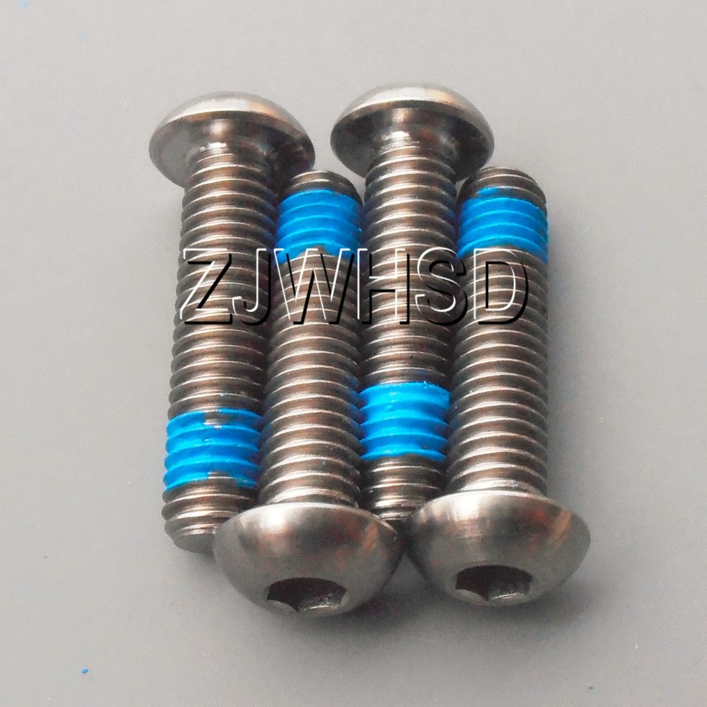 4pcs M6 x 25 Ti Titanium Screw Bolt Allen hex Socket Button head + ThreadLocker