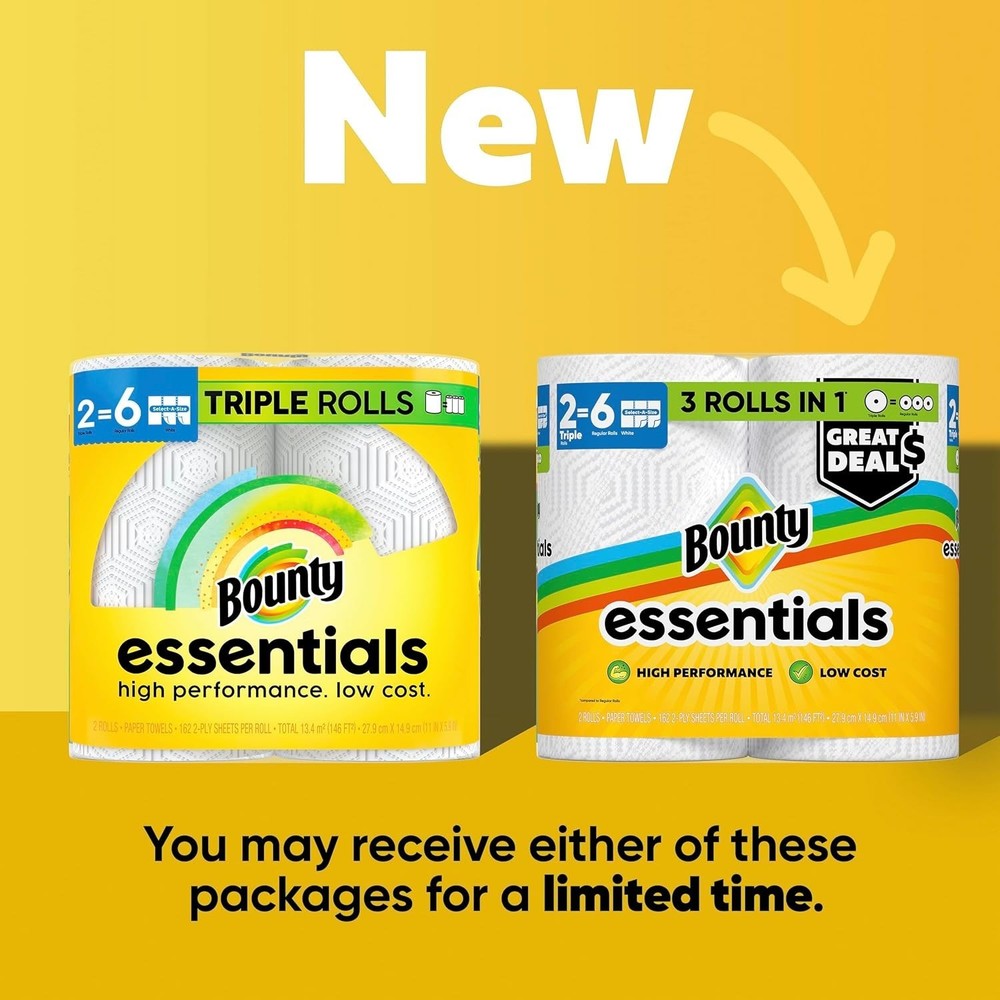 Bounty White Select-A-Size Paper Towel Roll (2 Triple Rolls)