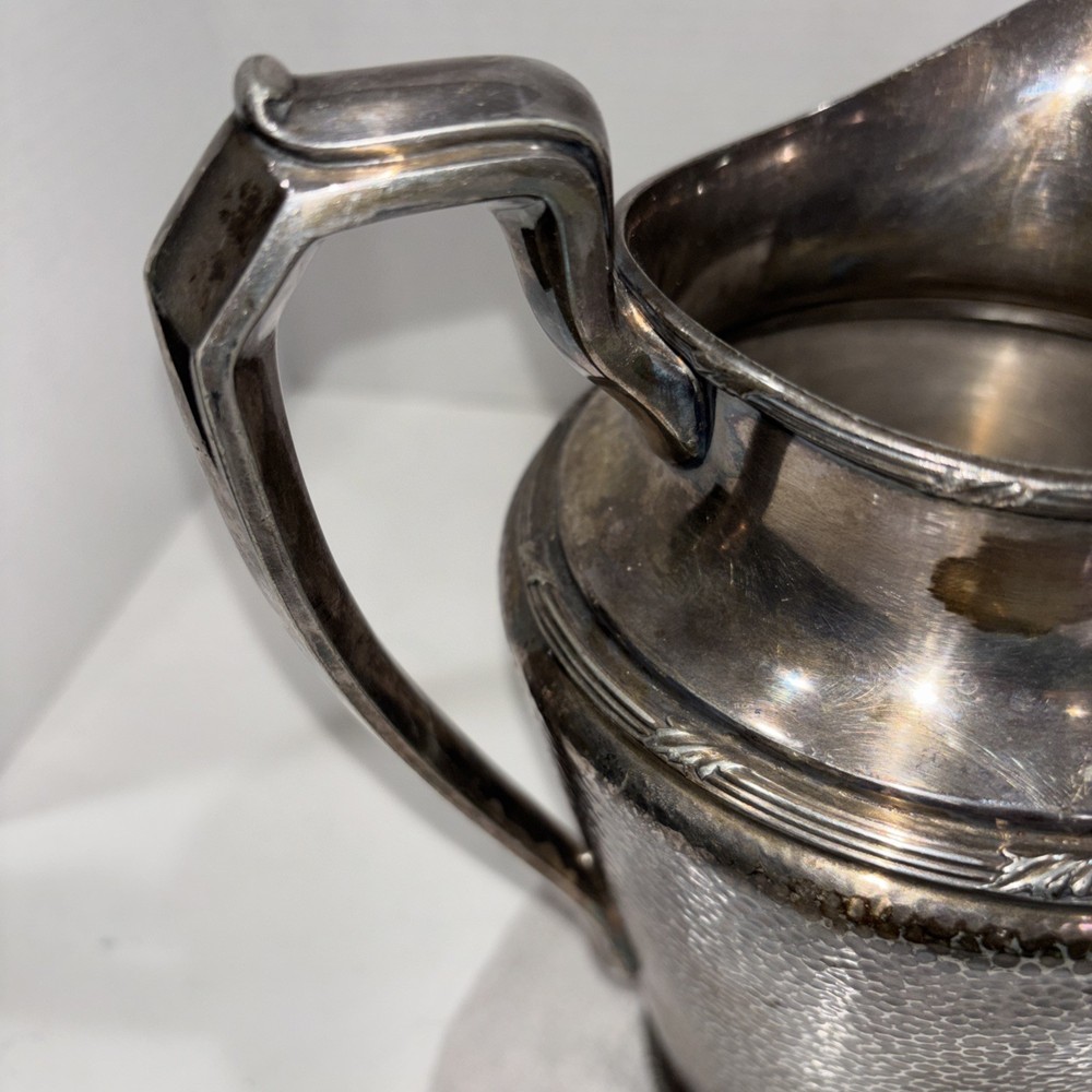 Reed & Barton Water Pitcher Hammered Surface Pattern 5585 With Patina