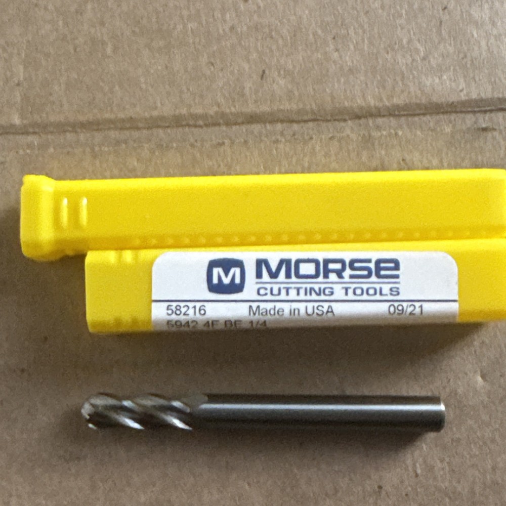 1/4” MORSE Ball End Mill 5942 4F BE 1/4
