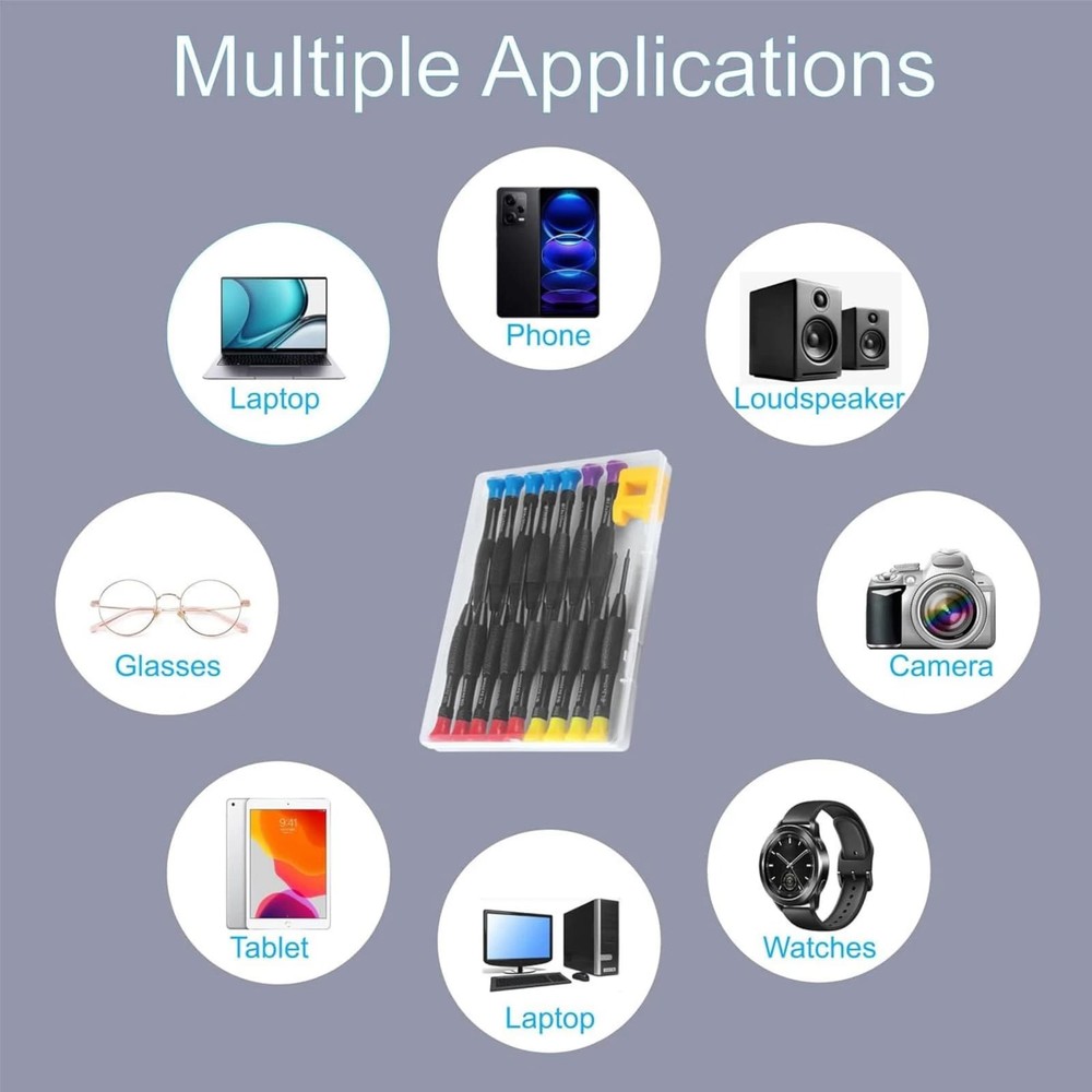 18PCS Precision Screwdriver Set Torx Flathead Phillips Pentalobe Magnetizer