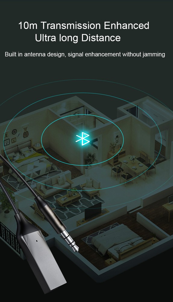 Car Audio Bluetooth Cable AUX Adapter Transmitter BT Receiver USB To 3.5mm