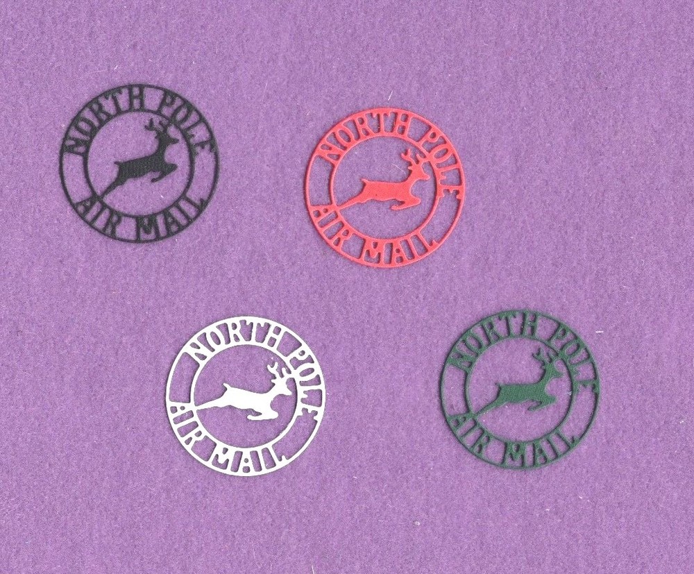 NORTH POLE AIR MAIL Christmas die cuts scrapbook cards