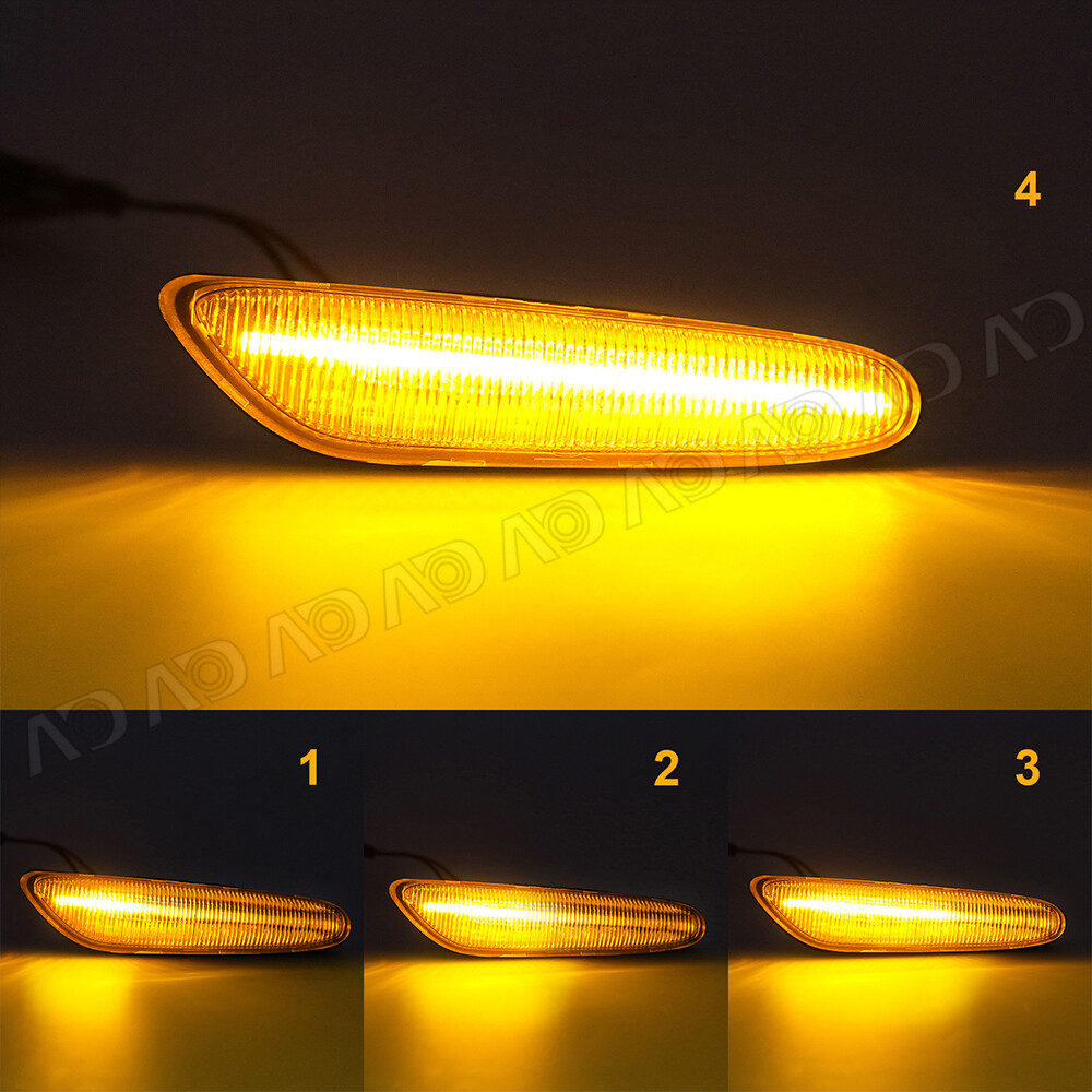 2PC Sequential LED Side Marker Light For BMW E60 E61 E82 E88 E90 E91 E92 E93