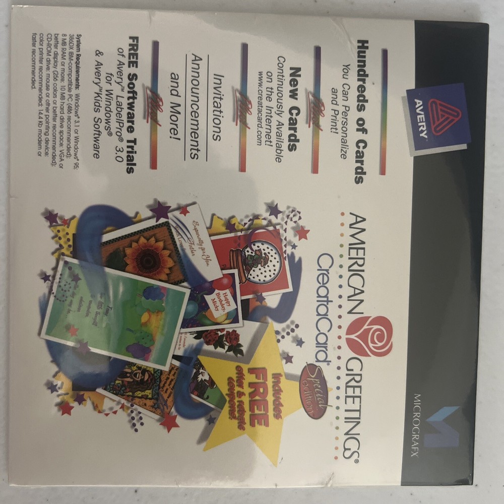 MICROGRAFX American Greetings CreataCard SE Windows Software Sealed New