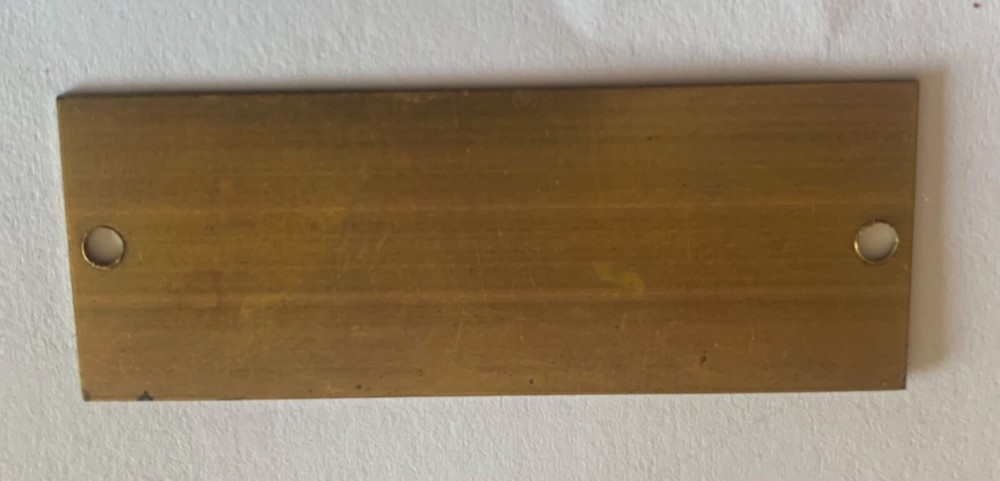 DEUTSCHE ADMIRALITAT SHIP LINER BRASS PROPERTY IDENTIFICATION TAG 3/4” X 2”