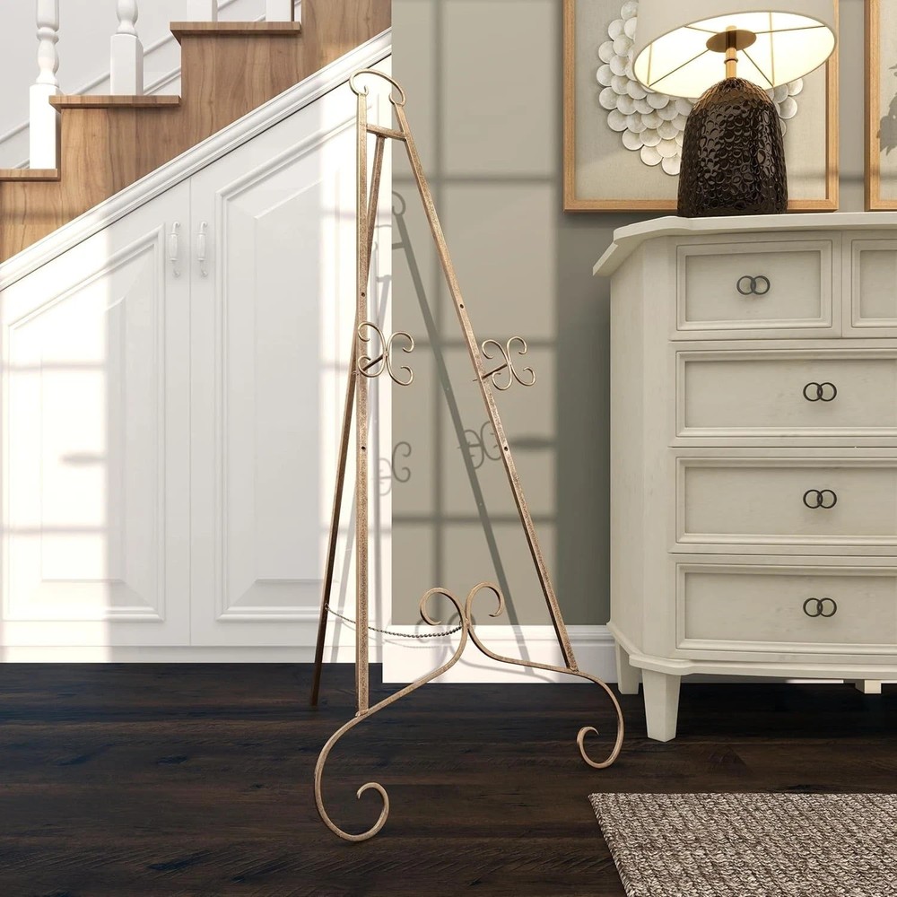 Gold Scroll Adjustable Floor Display Easel Stand 46" for Art & Signs ✨