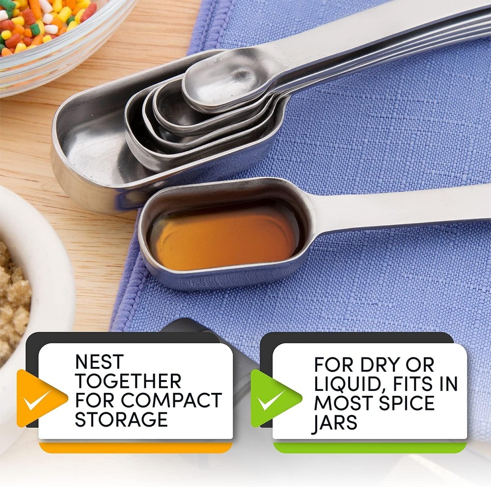Stainless Steel Measuring Spoons Set with Leveler
