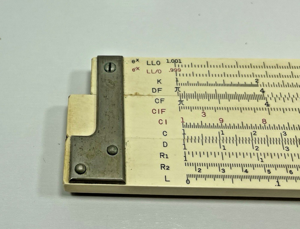 Frederick Post Co. Versalog 1460 Bamboo Hemi Slide Rule w/ Case & Box