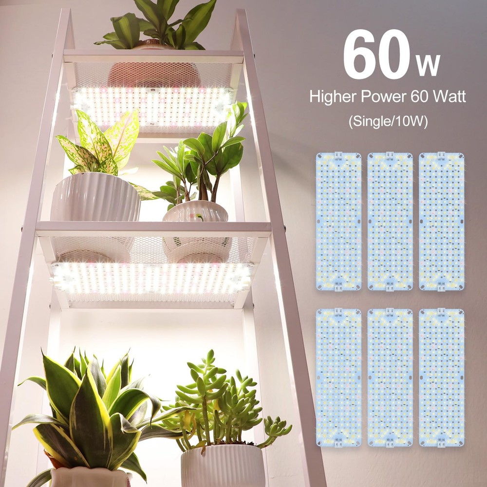 6Pack 2026 Ultra-Thin Panel Grow Light, White Light