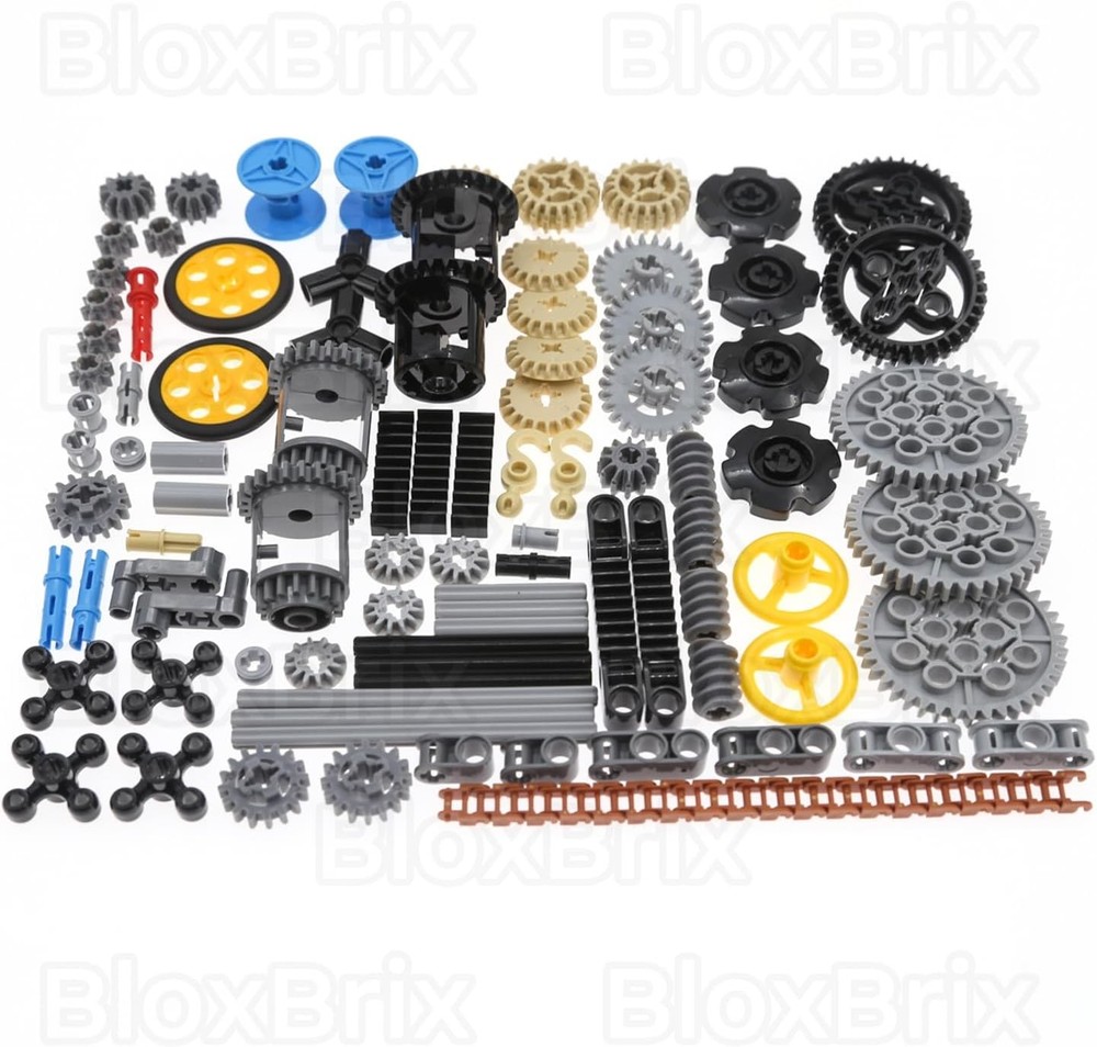 100+PCS Technic Gears & Axles Compatible with Lego Technic Sets - Gears, Rack...