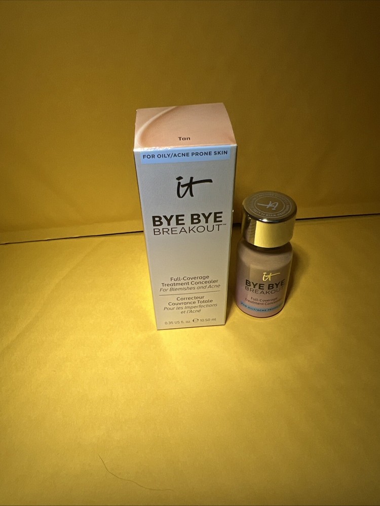 IT Cosmetics Bye Bye Breakout Full Coverage Treatment Concealer TAN New 0.35 Oz