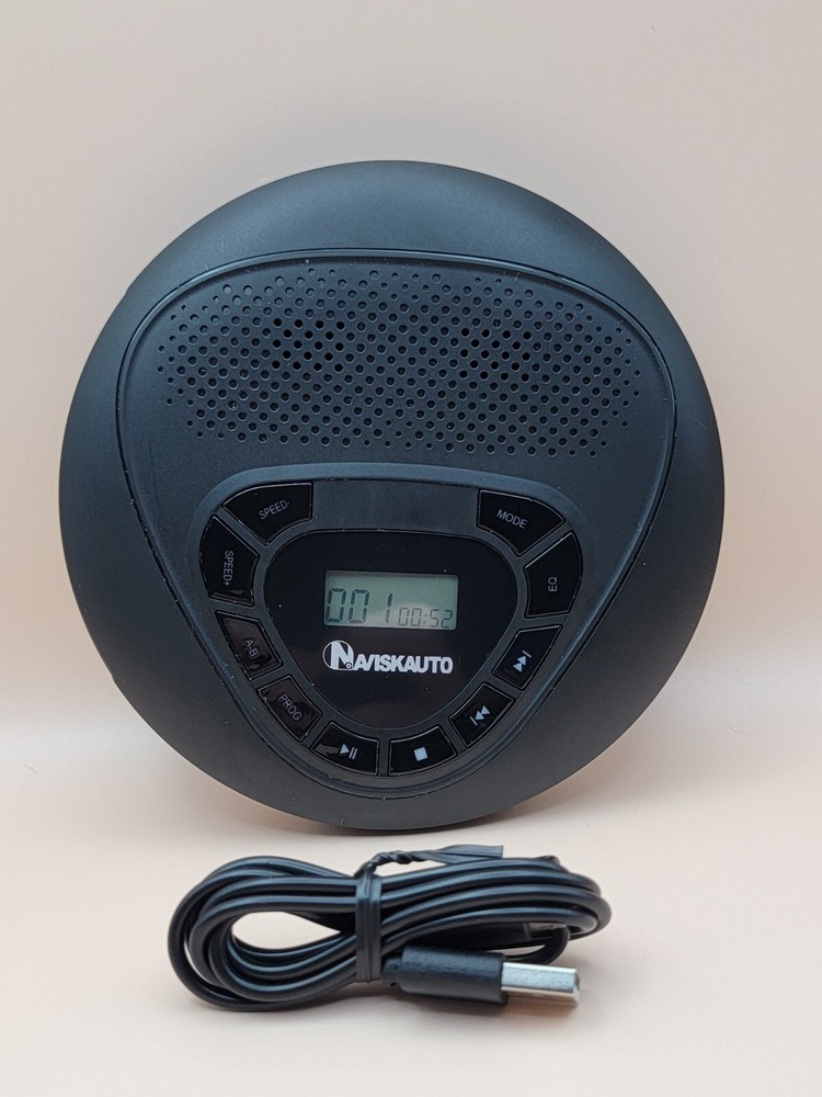 Naviskauto Portable Rechargeable CD Player With Micro SD Card Slot & Speakers