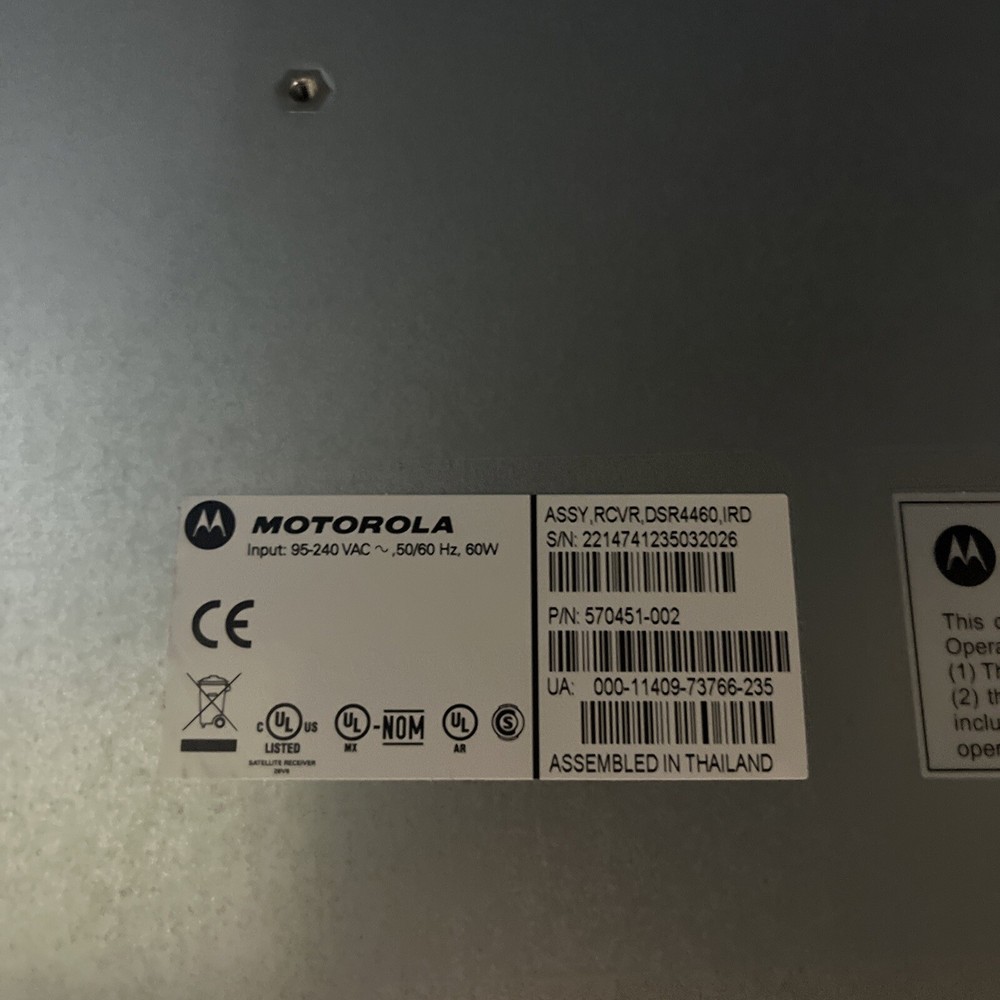 MOTOROLA ARRIS DSR-4460 PROFESSIONAL SATELLITE RECEIVER