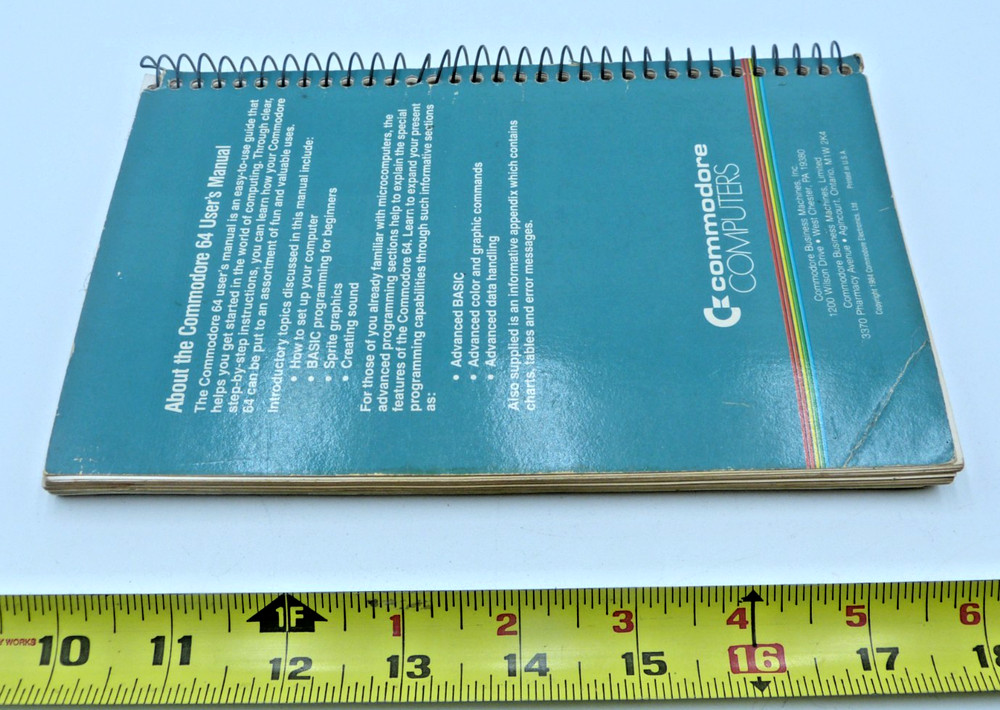 Commodore C64 Users Manual - Spiralbound Book 1984 Vintage