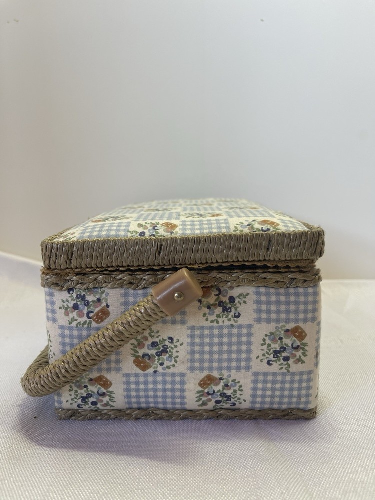 Padded Sewing Box With Plastic Tray. Hook and loop Closure Beautiful Condition