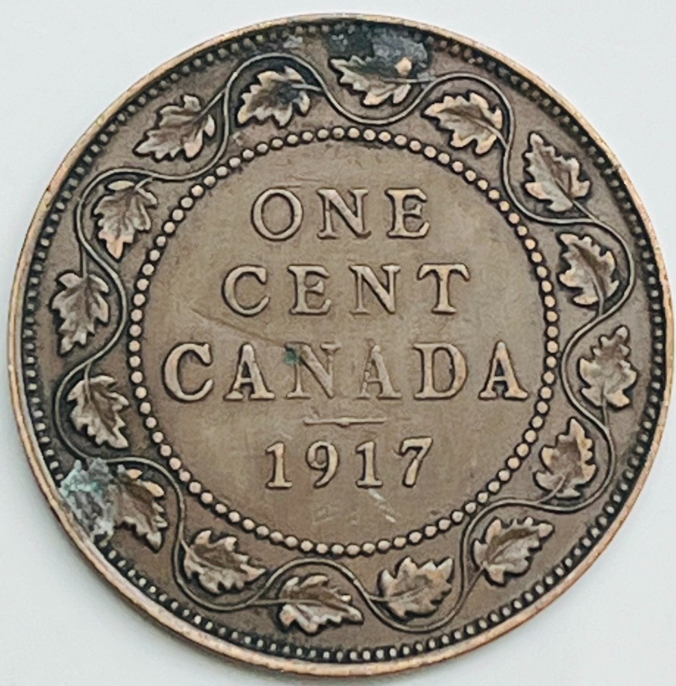 1917 Canada Cent KM# 21 Circulated Condition