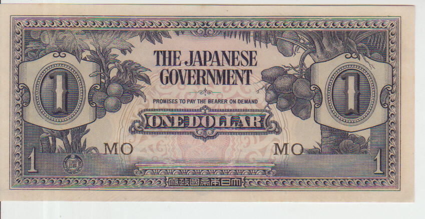 Malaya 1 Dollar (1944) Pick M5b aUNC-UNC MO