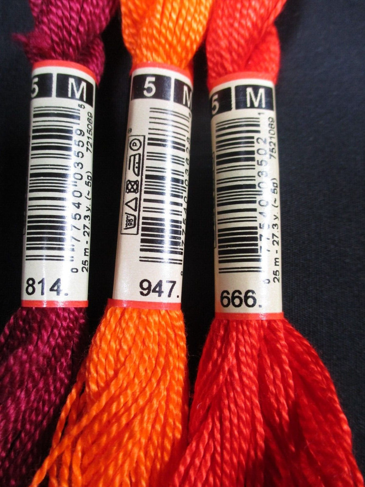 Perle Floss Lot #2 - 18 DMC #5 Perle Floss/Thread - No Duplicates