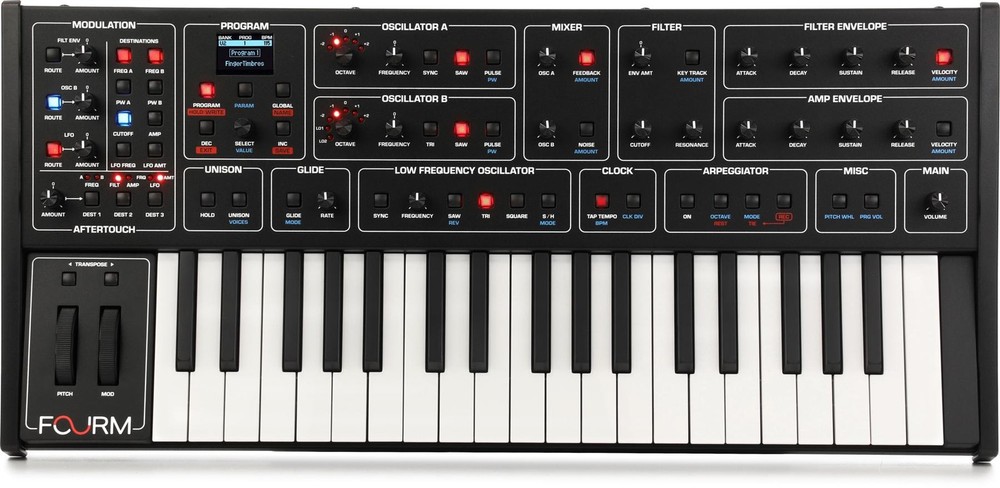 Sequential Fourm Compact Polyphonic Analog Synthesizer